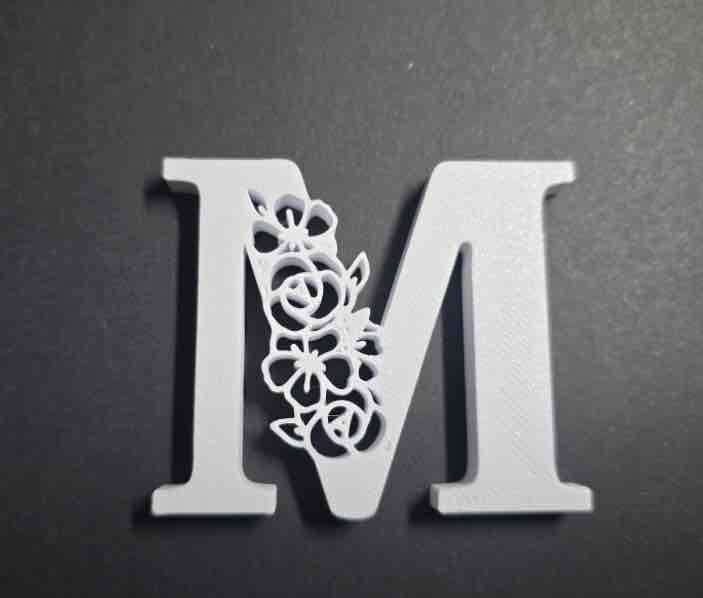 Floral Letter Wall Decor Floral Letter Wall Decor – 3D Printed Monogram Letter – Custom Initial Decor – Minimalist Name Letter – Shelf & Wall Decoration