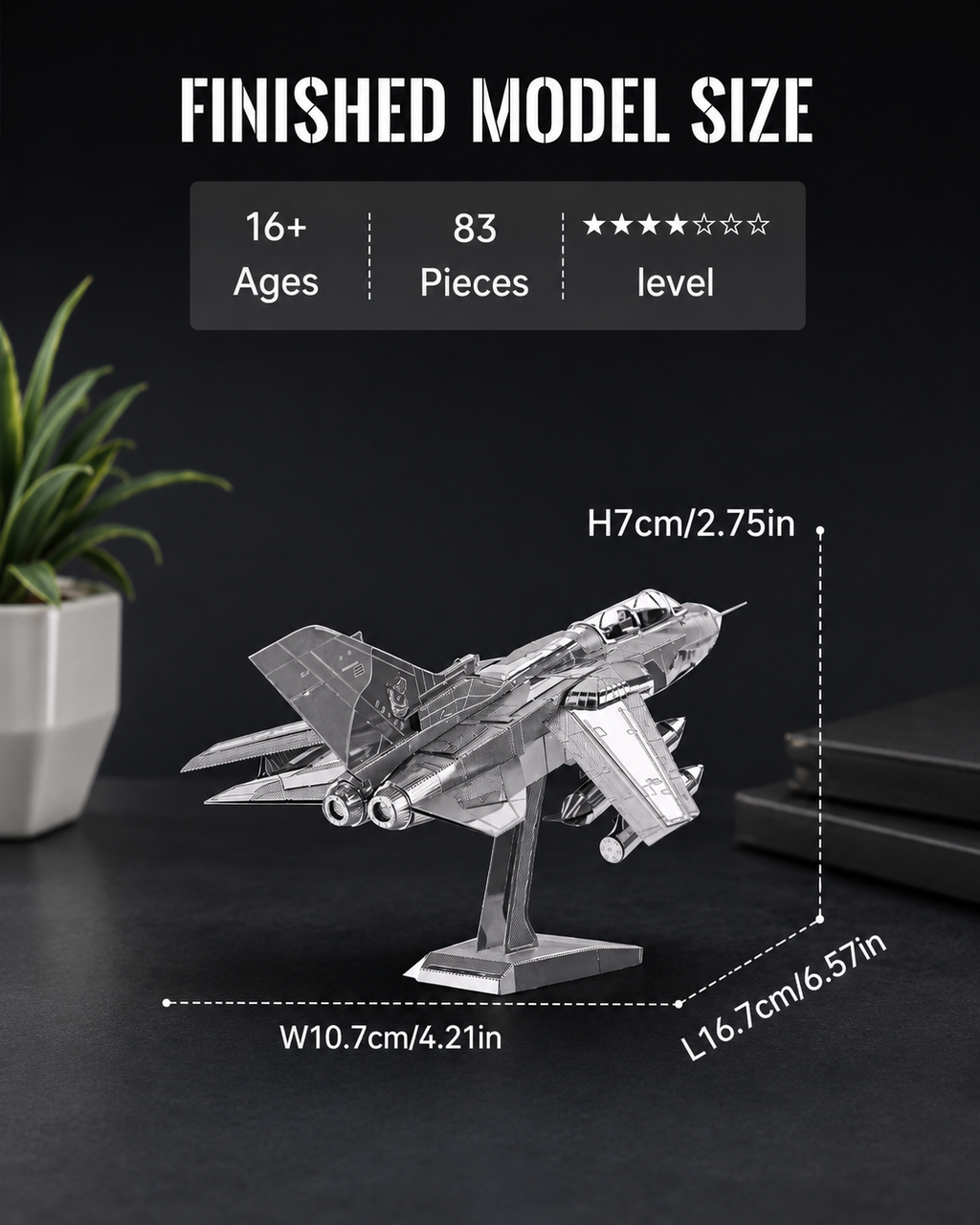 Piececool Tornado Fighter Jet 3D Metal Model Kit