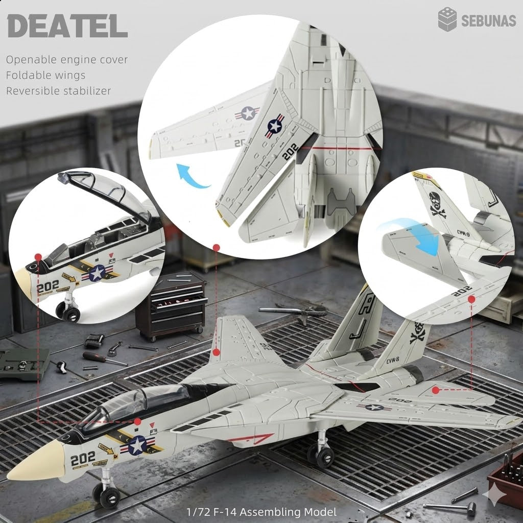 F-14 Tomcat 3D Quick Build Model Kit – 26 Piece Fighter Jet Aircraft Puzzle