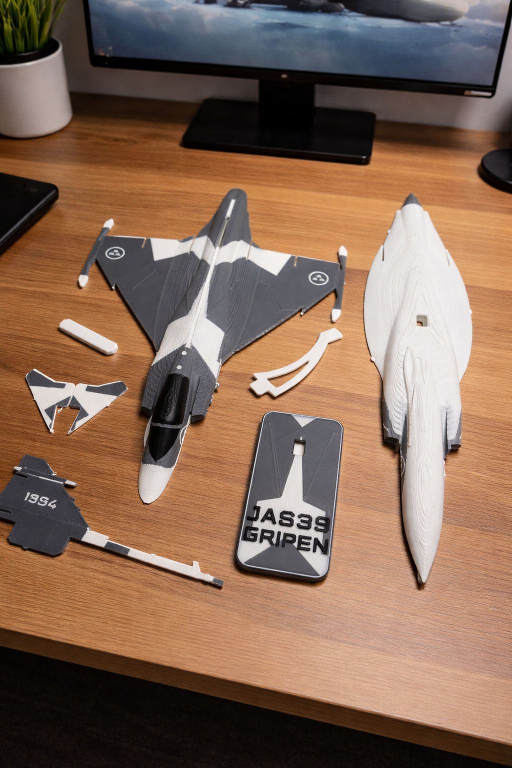 JAS 39 Gripen 3D Printed Aircraft Model Kit – Modern Fighter Jet Edition