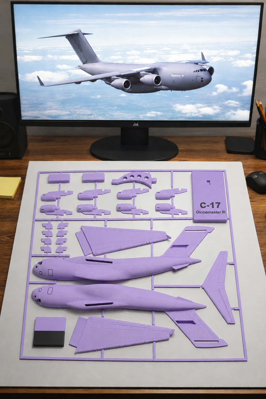 C-17 Globemaster III 3D Printed Aircraft Model Kit – USAF Military Cargo Plane