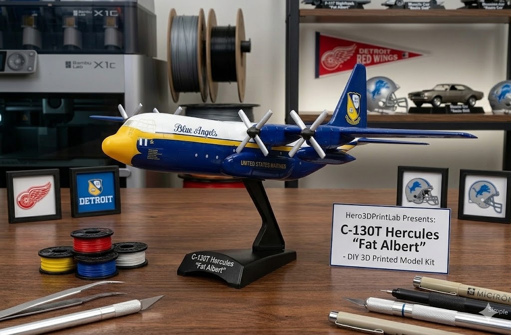 Fat Albert” C-130 Die-Cast Aircraft Model – 1:200 Scale Display Plane