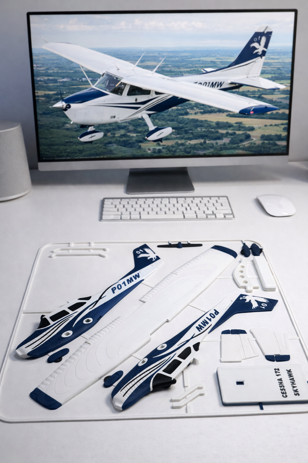 Cessna 172 Skyhawk 3D Printed Aircraft Model