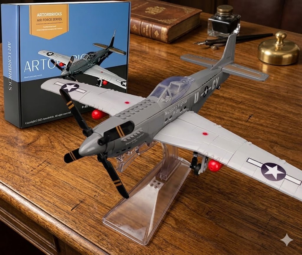 P-51 Mustang Fighter Aircraft Building Set – 258 Piece Model Kit