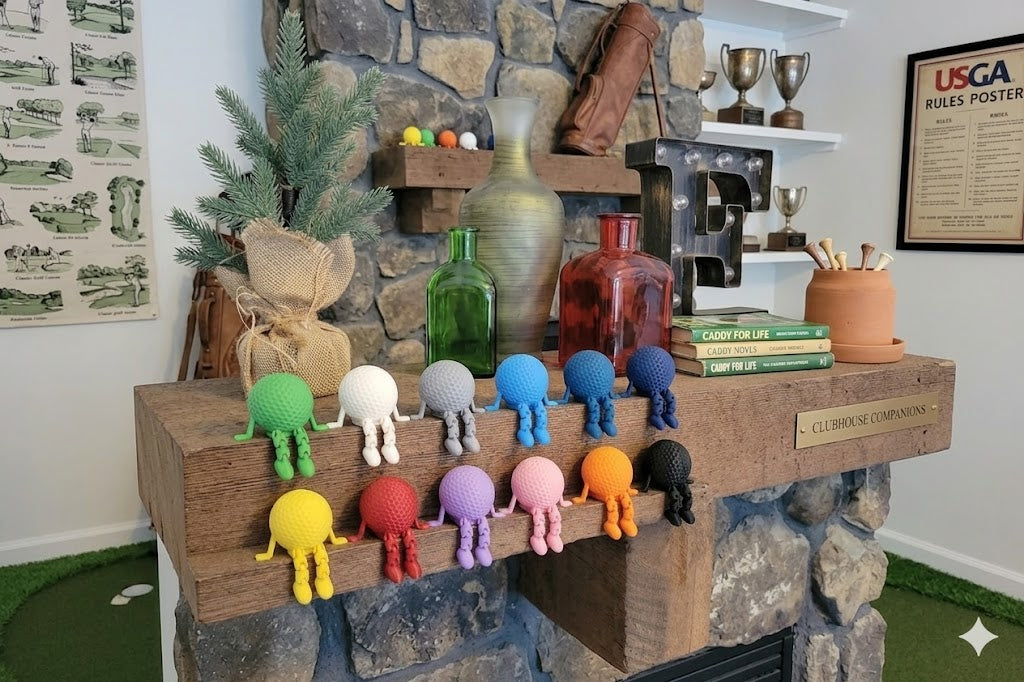 Funny Golf Ball Buddy Desk Decor | 3D Printed Golf Ball Figure with Dangly Legs