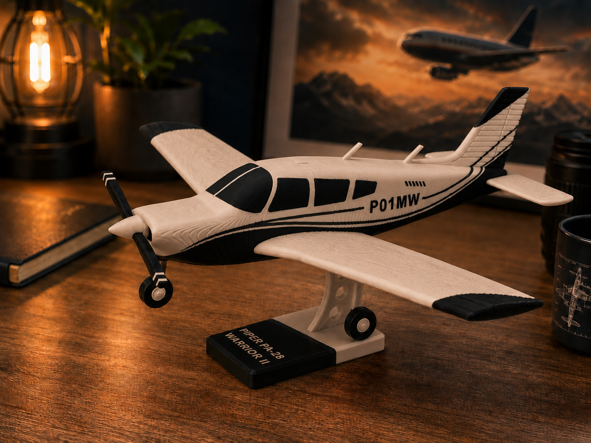Piper PA-28 Warrior II 3D Printed Model Kit – Multiple Colors Available