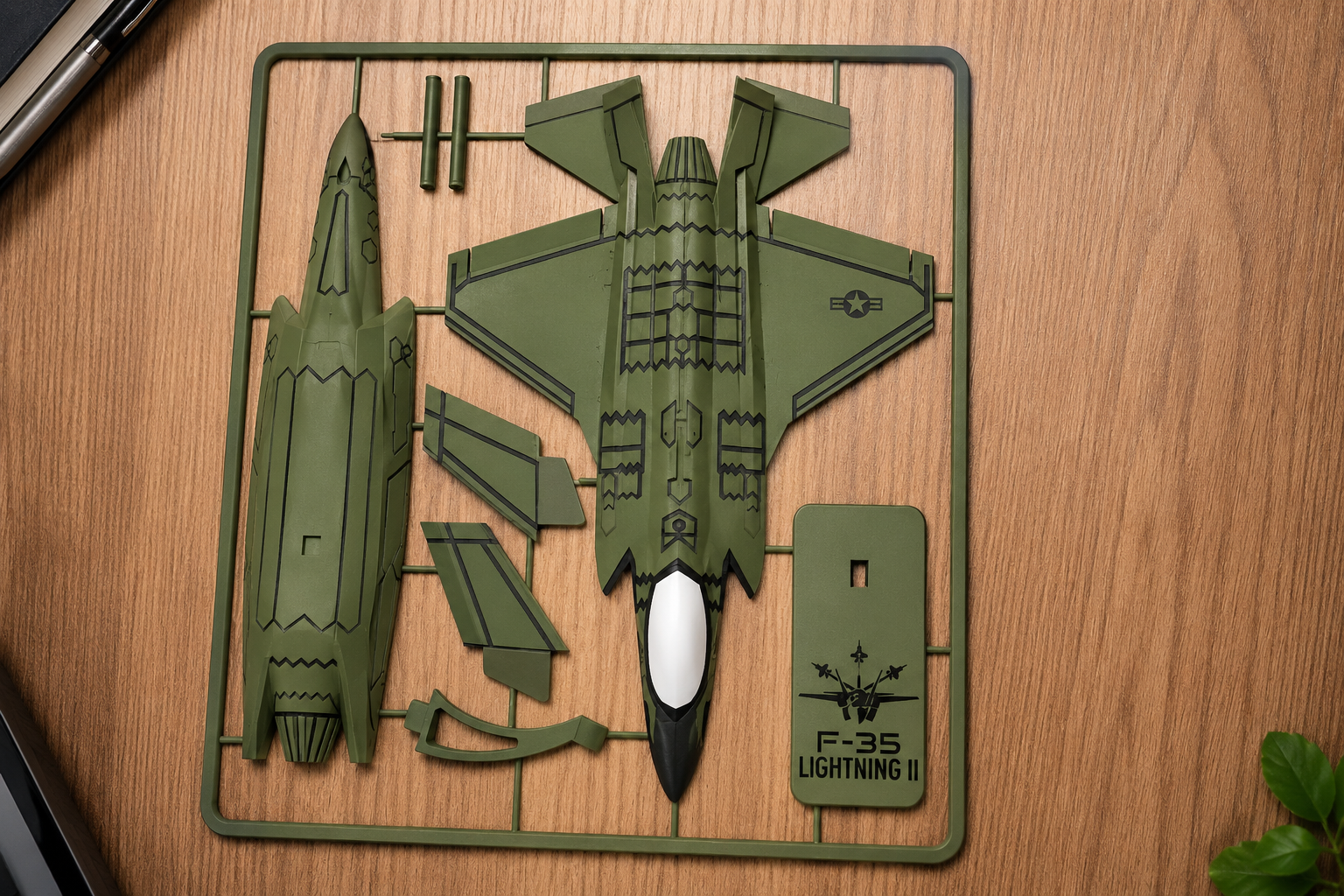 F-35 Lightning II Black 3D Printed Aircraft Model Kit – Stealth Fighter Edition