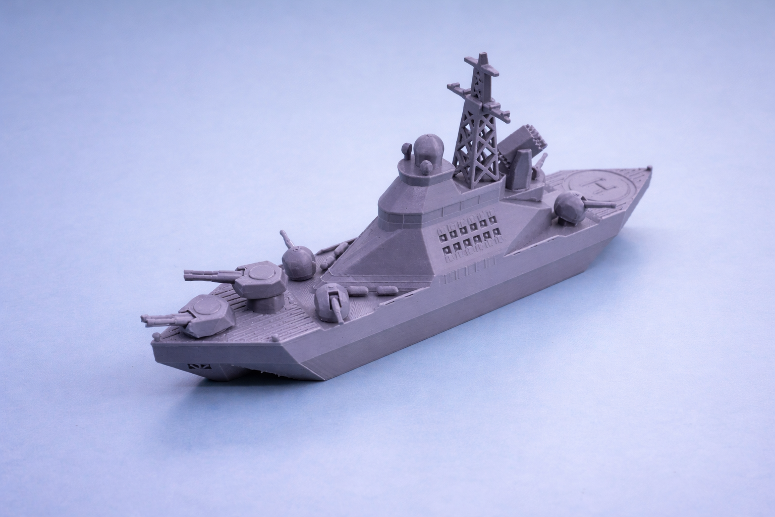 Sea Serpent 3D Printed Warship Display Model – Rotating Turrets Naval Ship Decor
