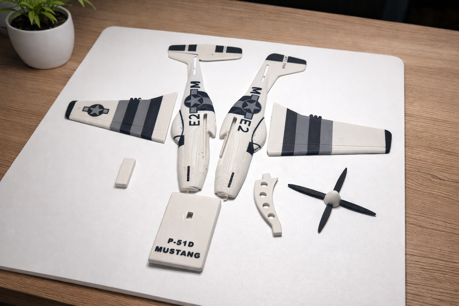 P-51D Mustang 3D Printed Aircraft Model Kit – WWII Fighter Plane