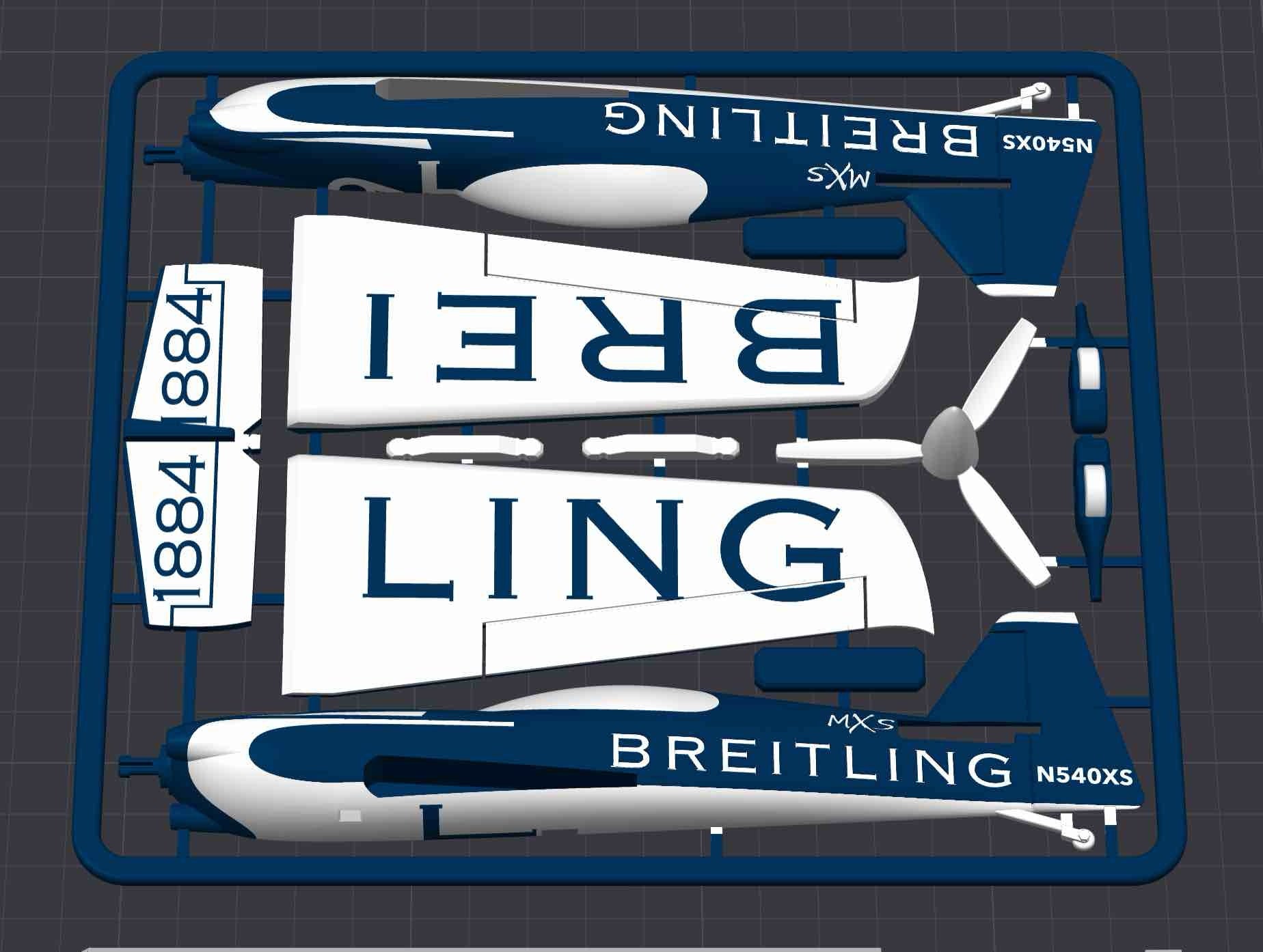 MXS-R Breitling 3D Printed Aircraft Model Kit – Aerobatic Racing Plane Edition