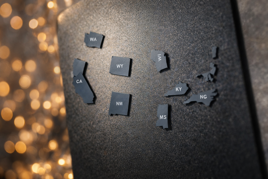 50 States USA Map 3D Printed Puzzle – Educational Geography Desk Display