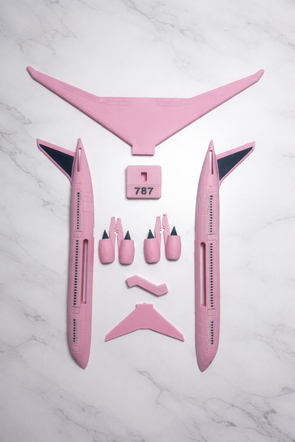 Pink Boeing 787 Dreamliner 3D Printed Aircraft Model Kit – Cute Airliner Edition