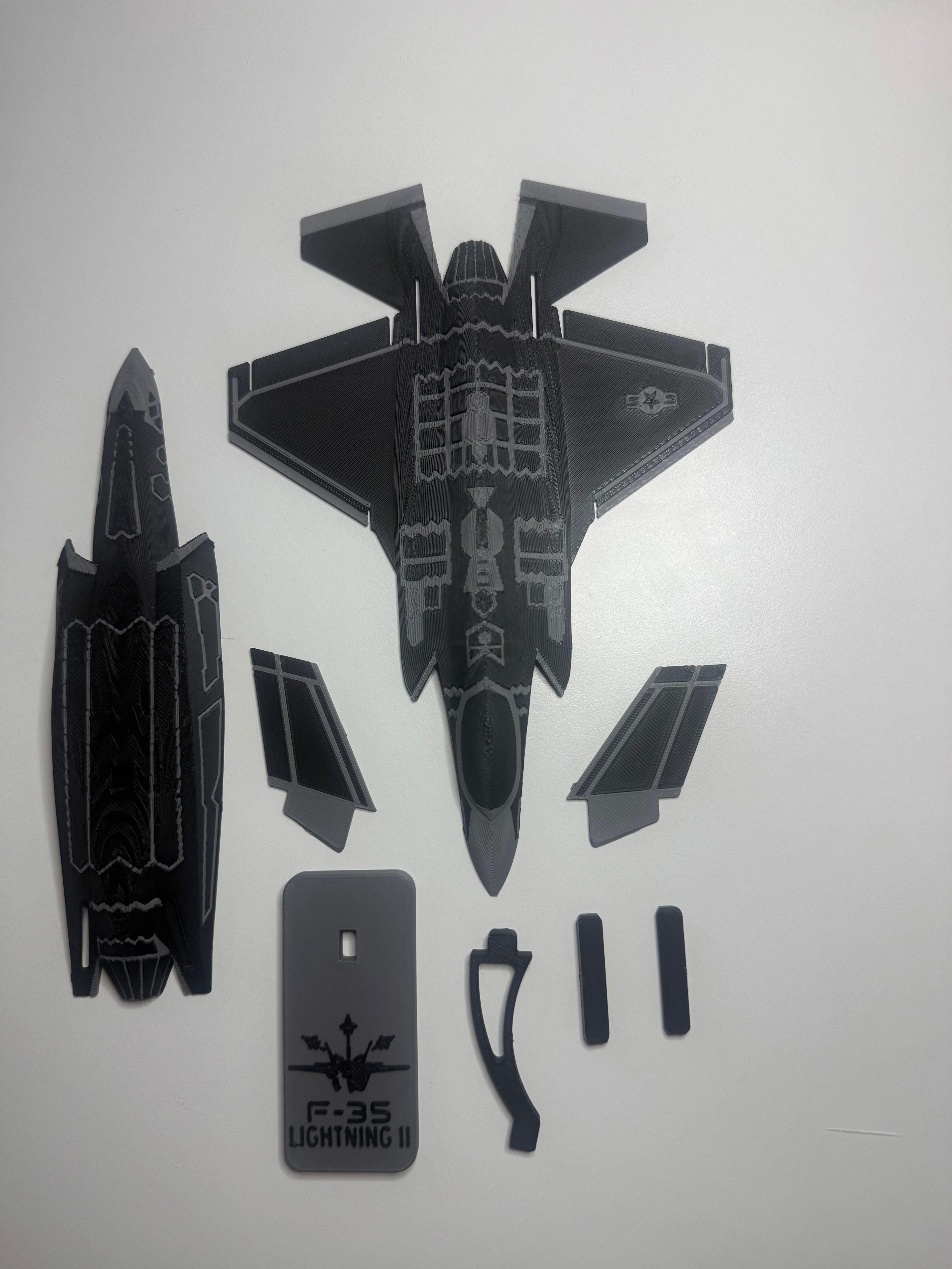 F-35 Lightning II Black 3D Printed Aircraft Model Kit – Stealth Fighter Edition