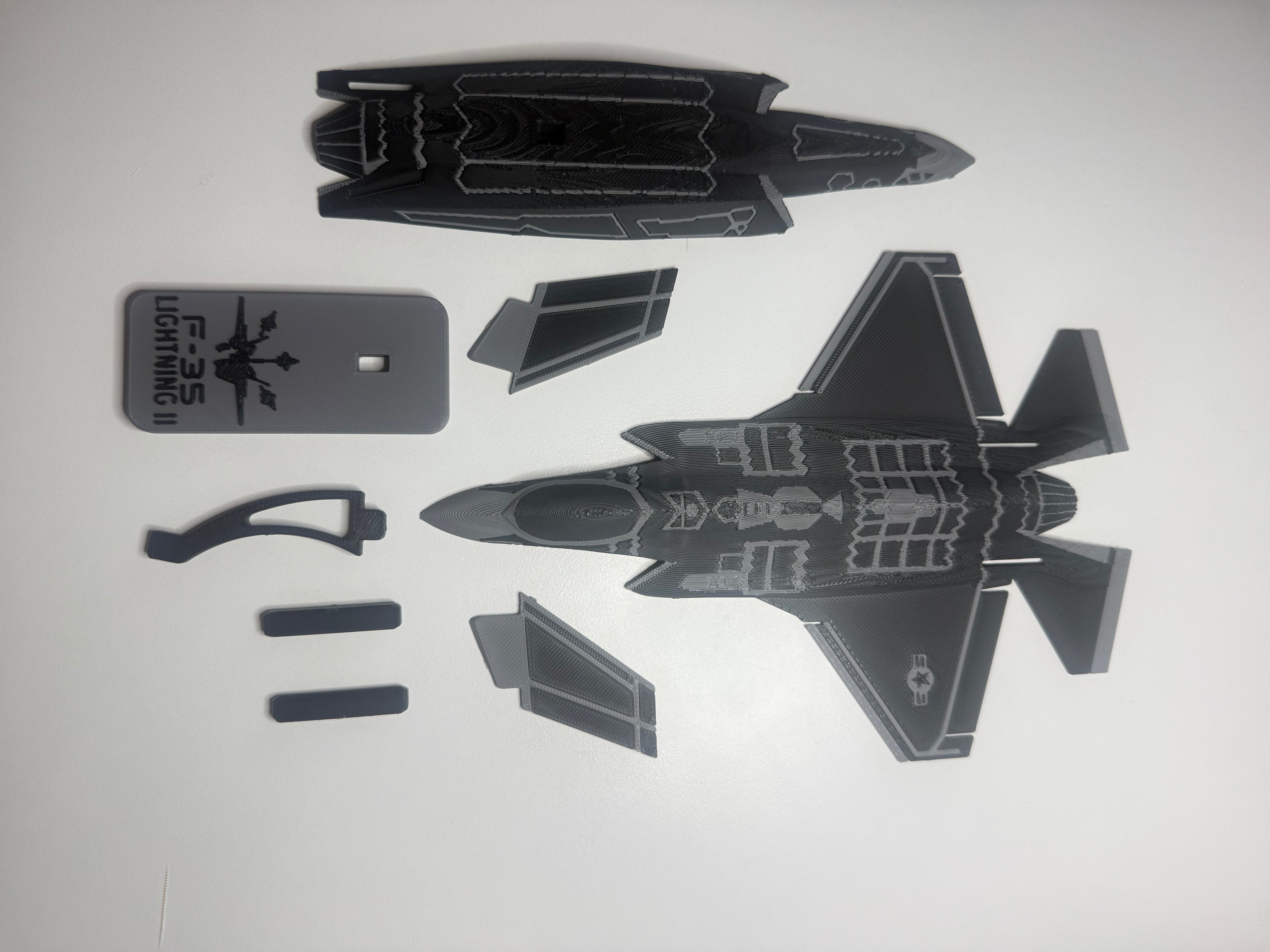 F-35 Lightning II Black 3D Printed Aircraft Model Kit – Stealth Fighter Edition