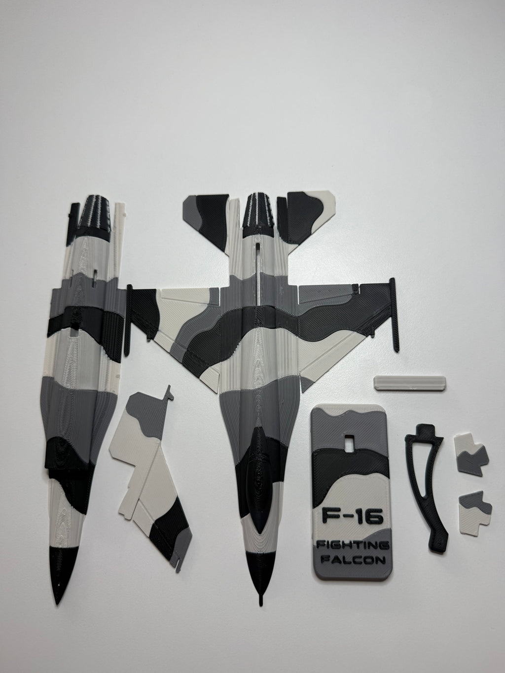 F-16 Fighting Falcon Camo 3D Printed Aircraft Model Kit – Tactical Fighter Jet Edition