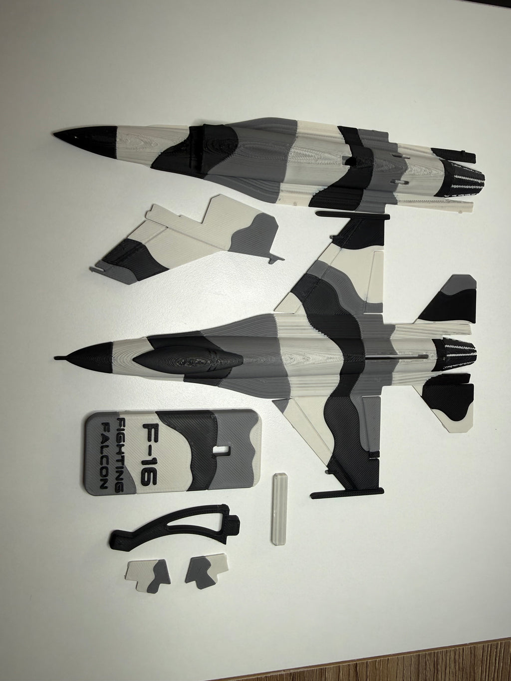 F-16 Fighting Falcon Camo 3D Printed Aircraft Model Kit – Tactical Fighter Jet Edition