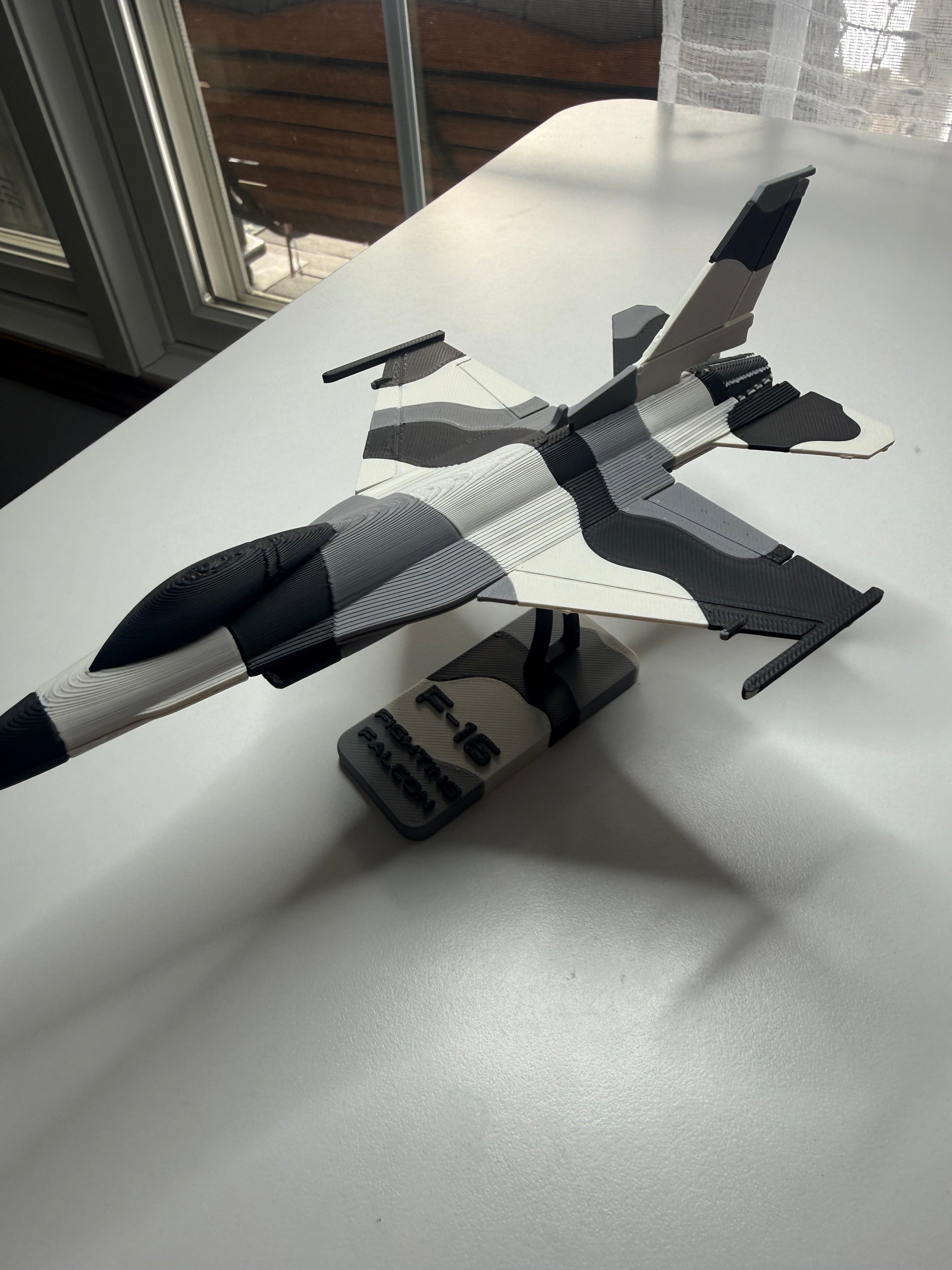 F-16 Fighting Falcon Camo 3D Printed Aircraft Model Kit – Tactical Fighter Jet Edition