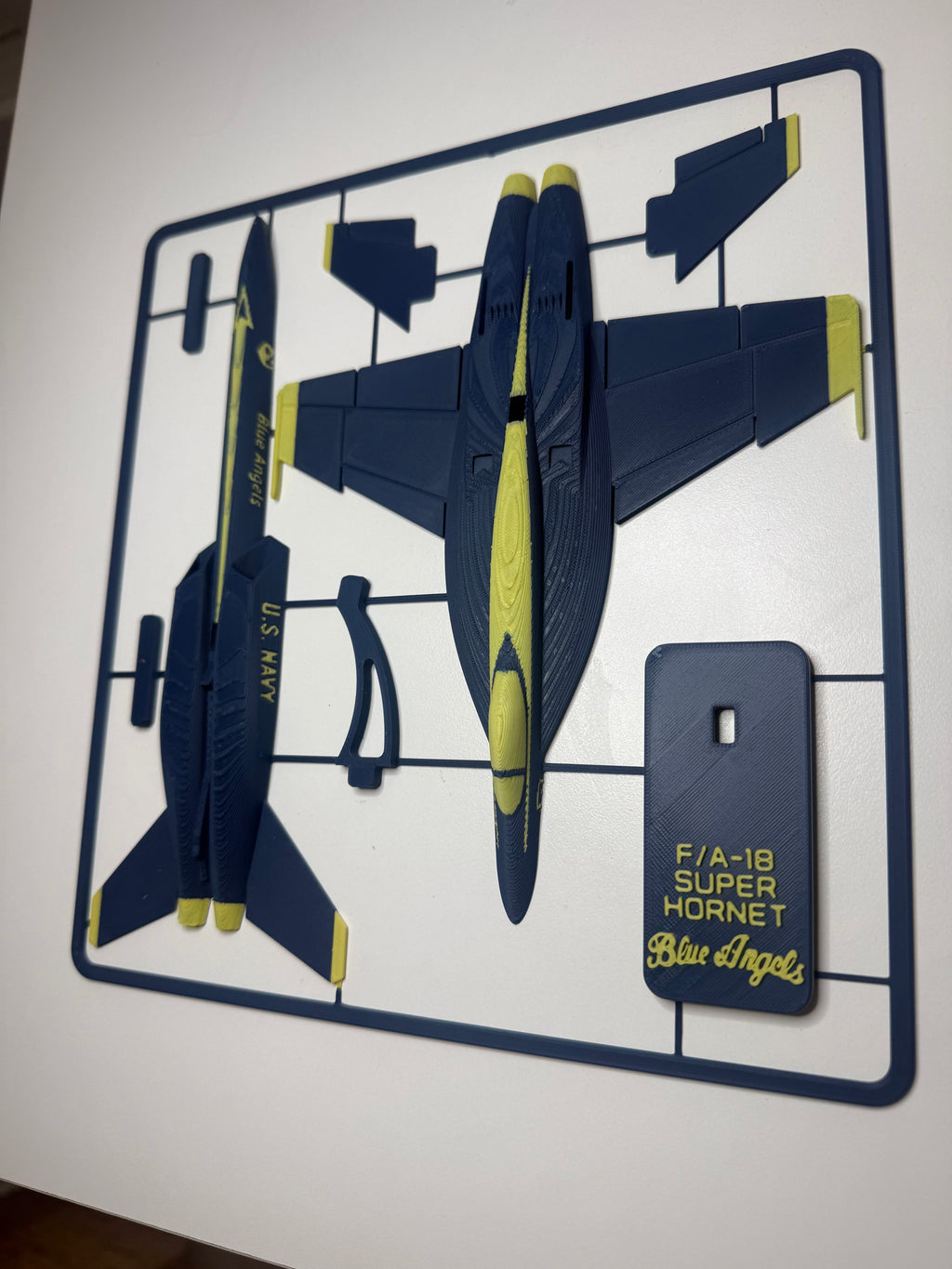 Blue Angels F/A-18 Super Hornet 3D Printed Aircraft Model Kit – Navy Demonstration Jet Edition