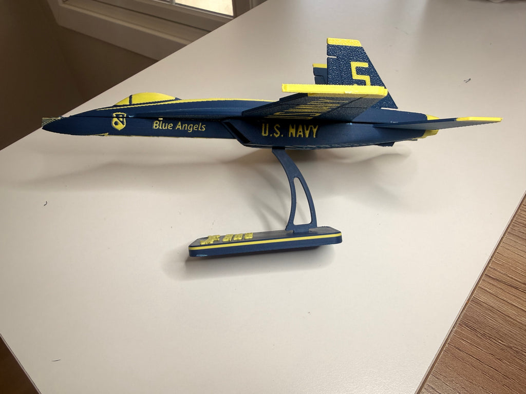 Blue Angels F/A-18 Super Hornet 3D Printed Aircraft Model Kit – Navy Demonstration Jet Edition