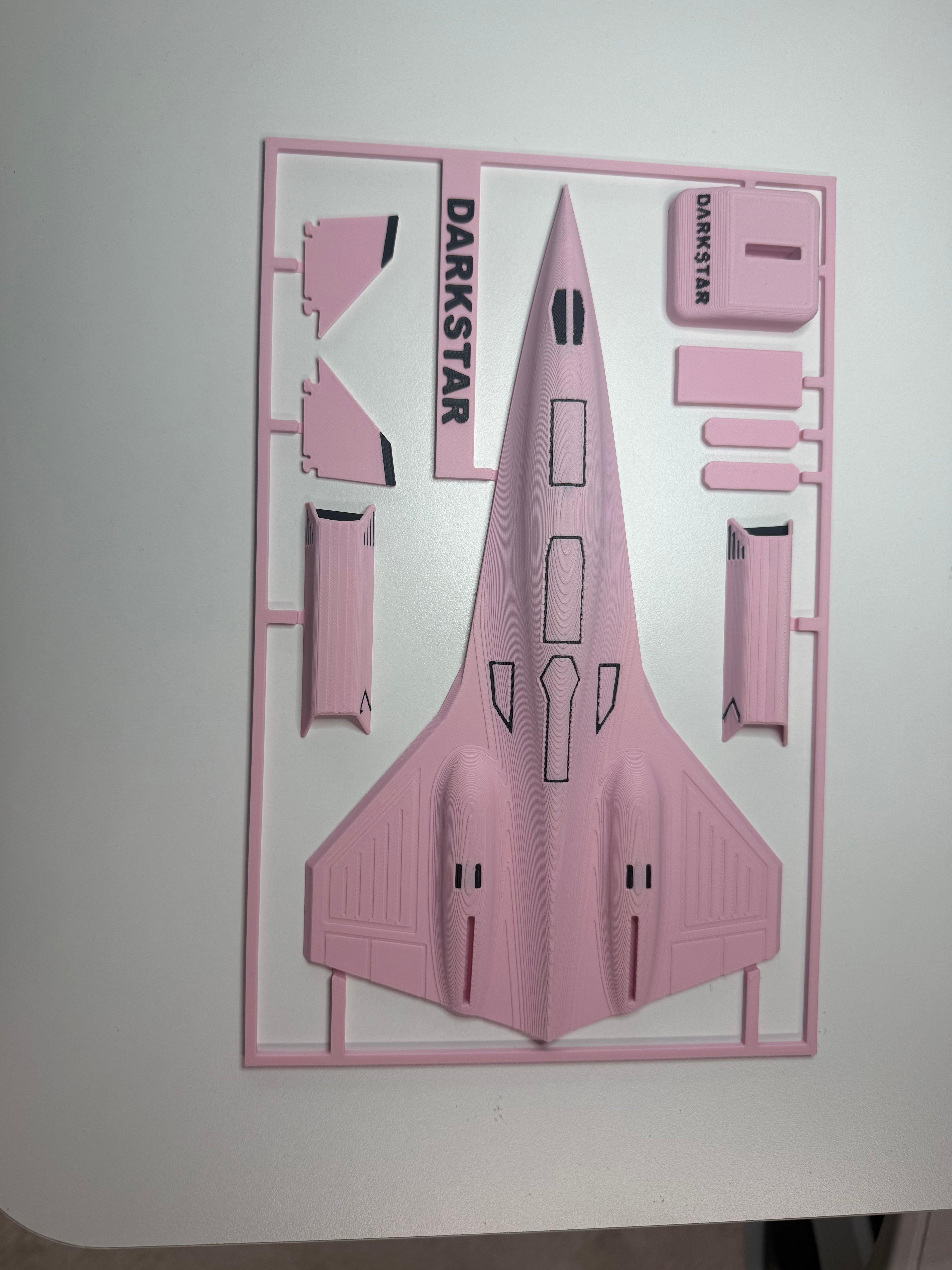 Pink Darkstar SR-72 Model Kit Card – 3D Printed Hypersonic Jet – Cute Pink Aviation Decor – DIY Snap Together Aircraft Model – Desk Display Gift – Future Fighter Jet Model