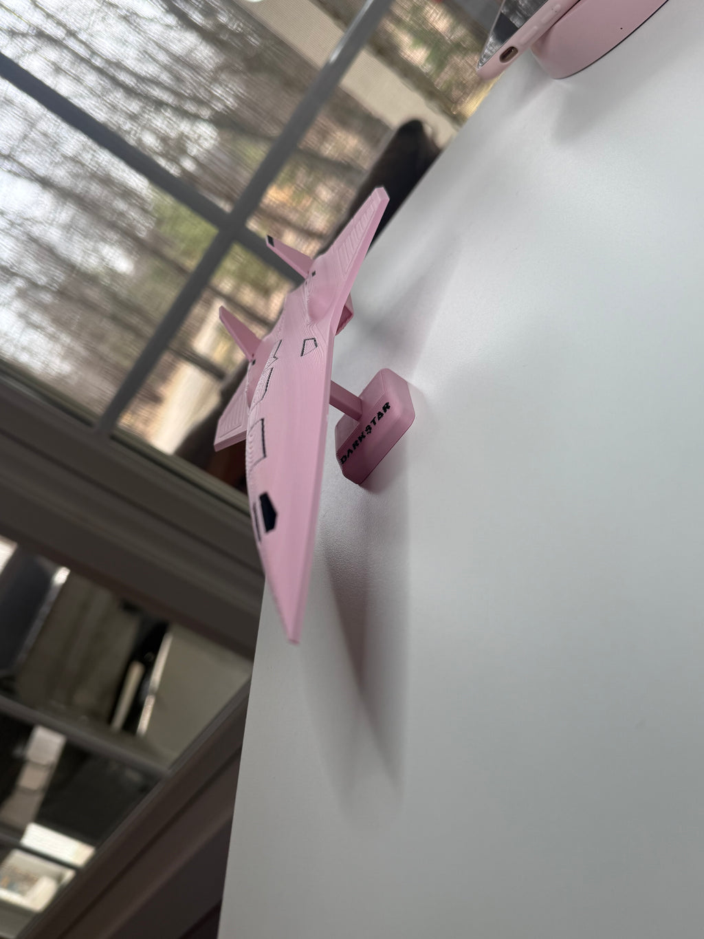 Pink Darkstar SR-72 Model Kit Card – 3D Printed Hypersonic Jet – Cute Pink Aviation Decor – DIY Snap Together Aircraft Model – Desk Display Gift – Future Fighter Jet Model