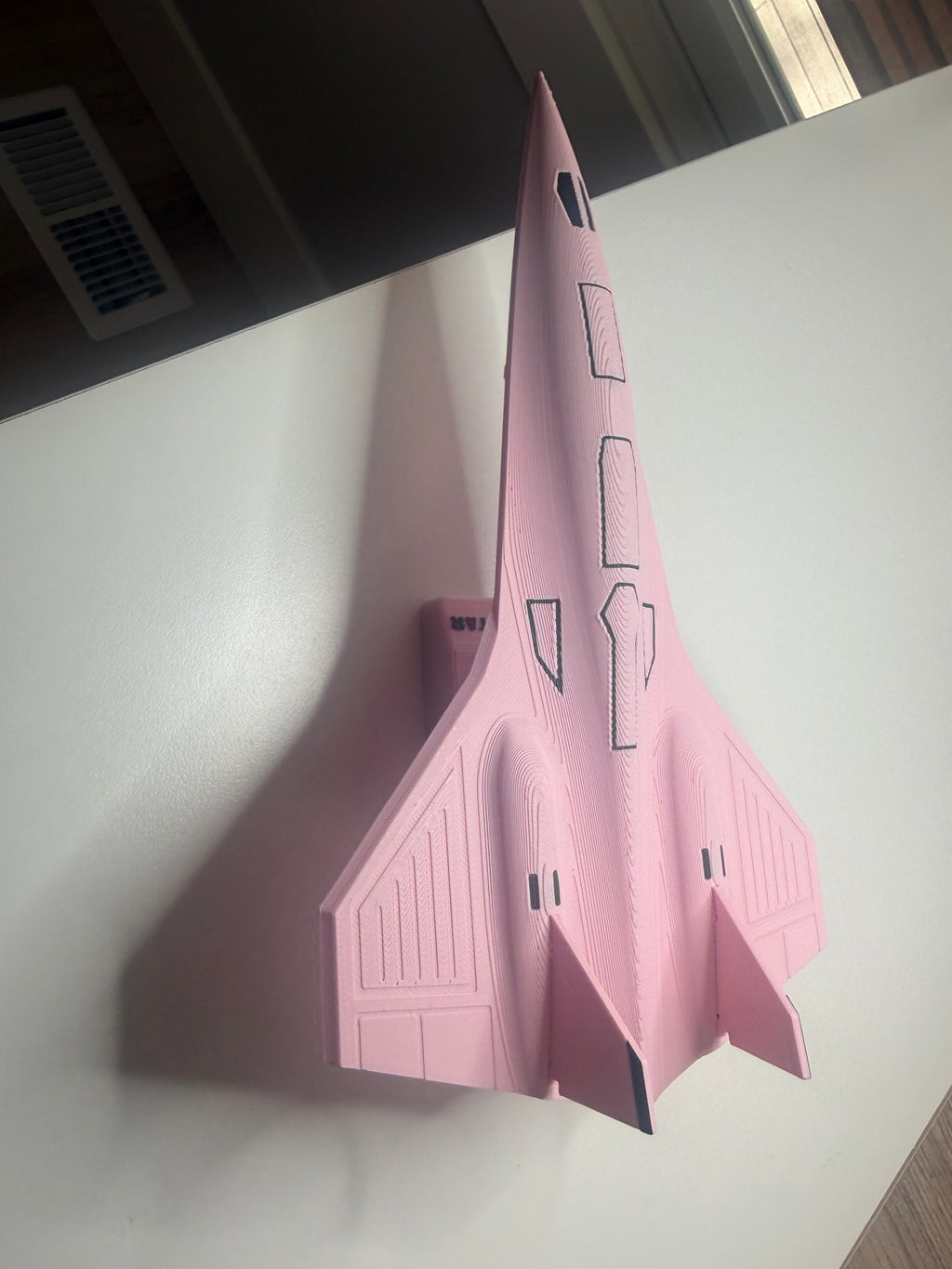 Pink Darkstar SR-72 Model Kit Card – 3D Printed Hypersonic Jet – Cute Pink Aviation Decor – DIY Snap Together Aircraft Model – Desk Display Gift – Future Fighter Jet Model