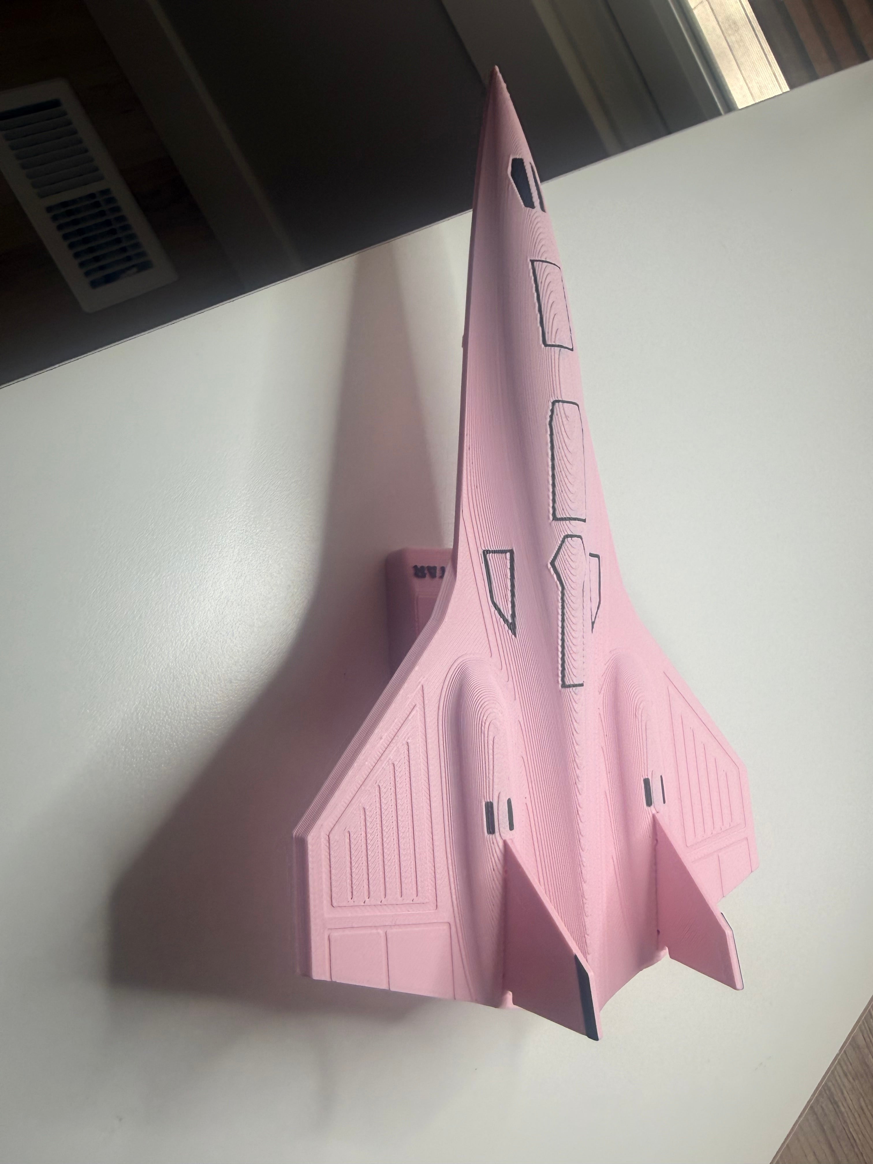 Pink Darkstar SR-72 Model Kit Card – 3D Printed Hypersonic Jet – Cute Pink Aviation Decor – DIY Snap Together Aircraft Model – Desk Display Gift – Future Fighter Jet Model