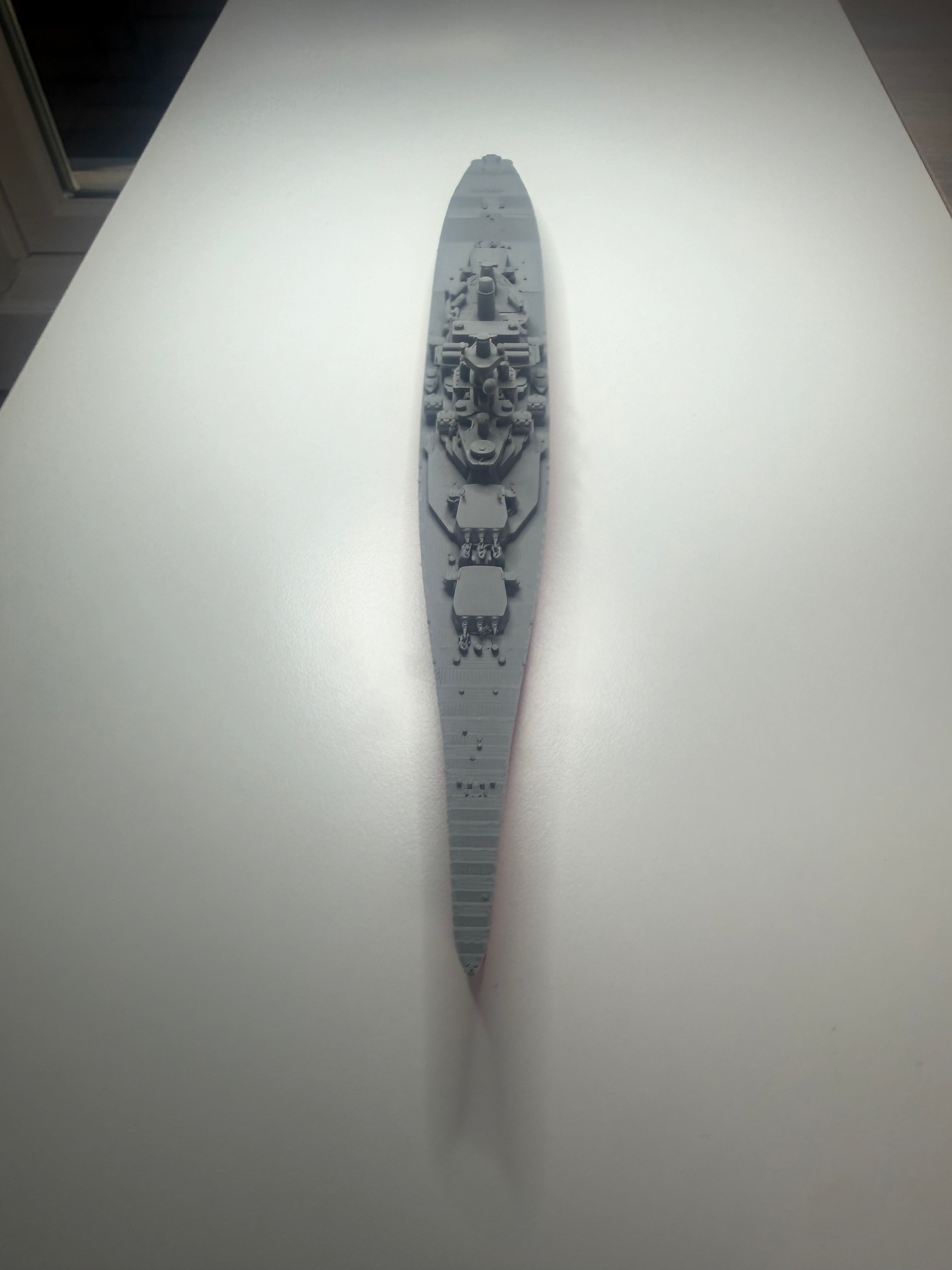 USS Missouri Battleship 3D Printed Display Model – WWII Naval Warship Desk Decor