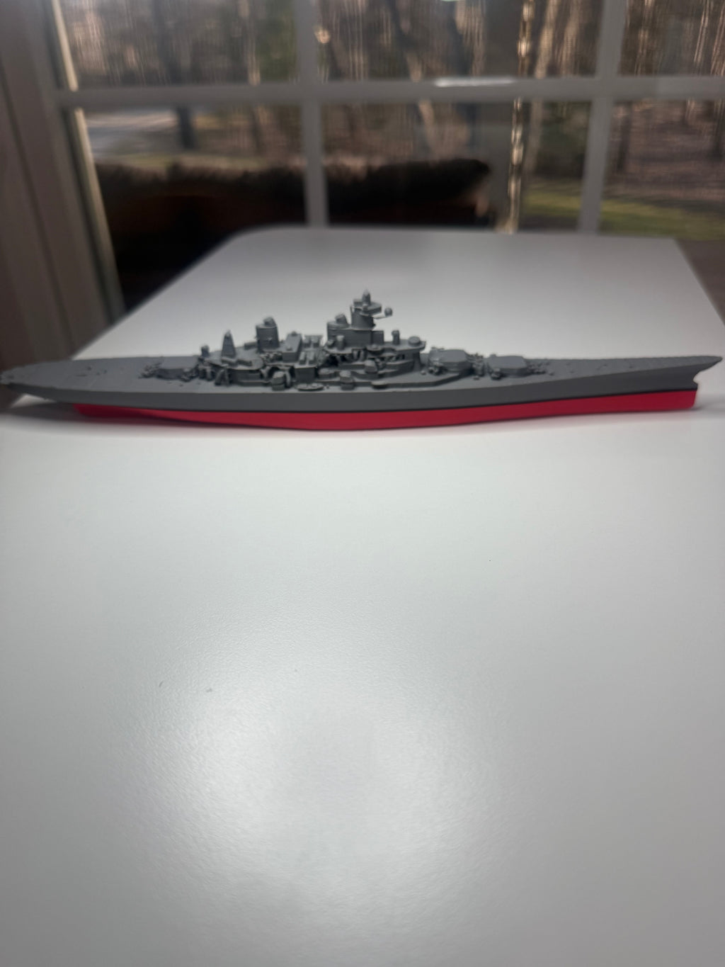 USS Missouri Battleship 3D Printed Display Model – WWII Naval Warship Desk Decor