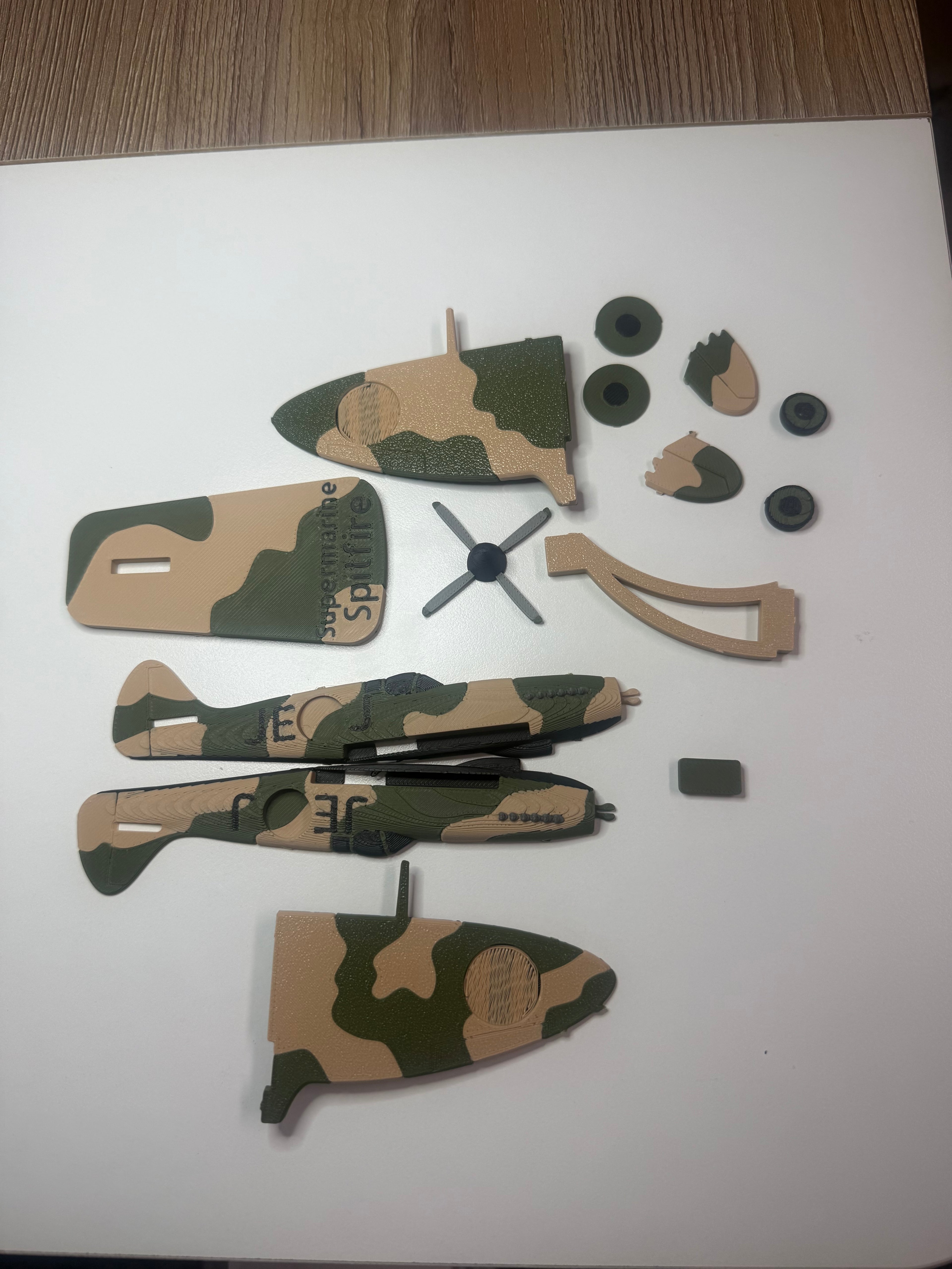 Spitfire WWII Fighter Plane Kit Card | 3D Printed Aircraft Model