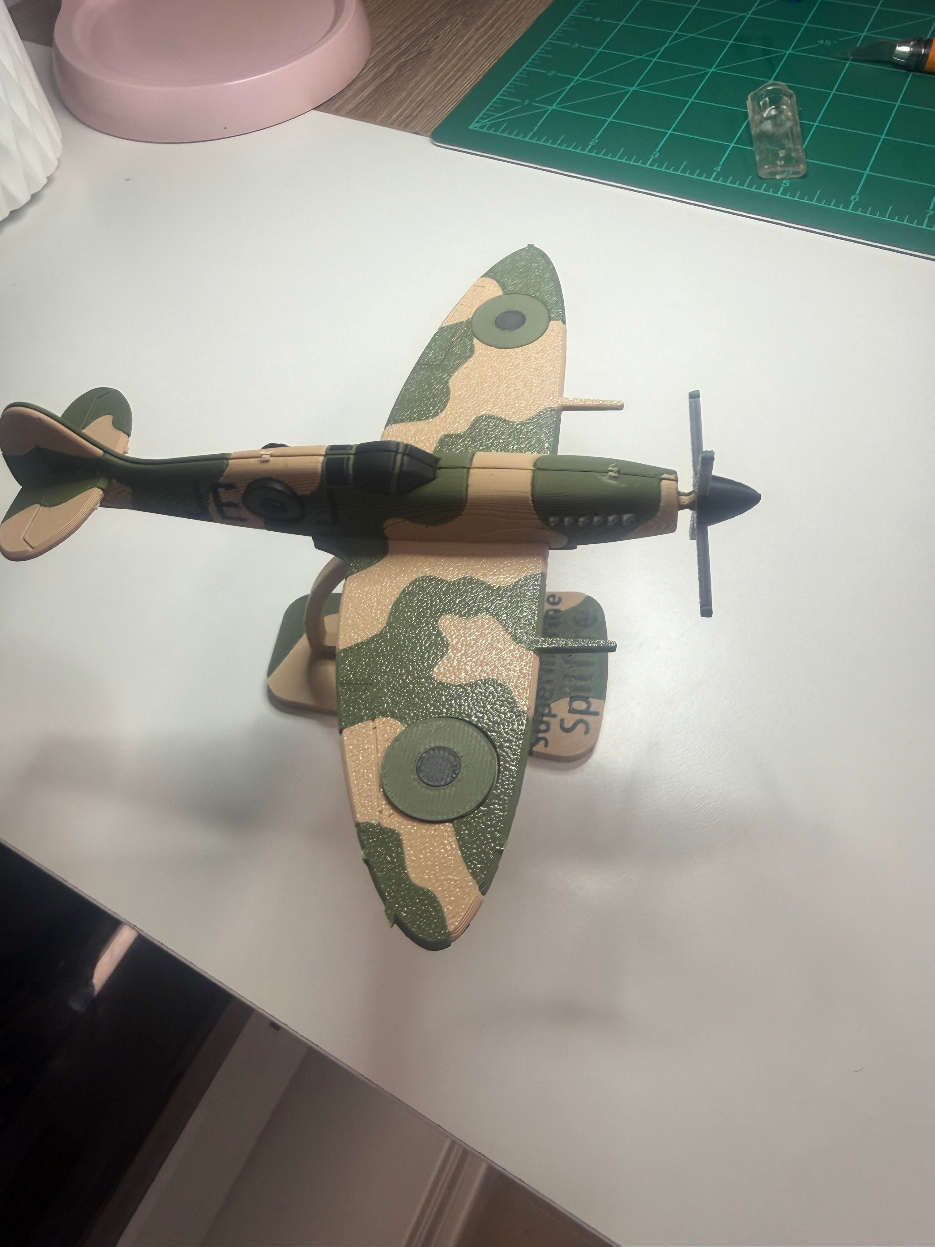 Spitfire WWII Fighter Plane Kit Card | 3D Printed Aircraft Model