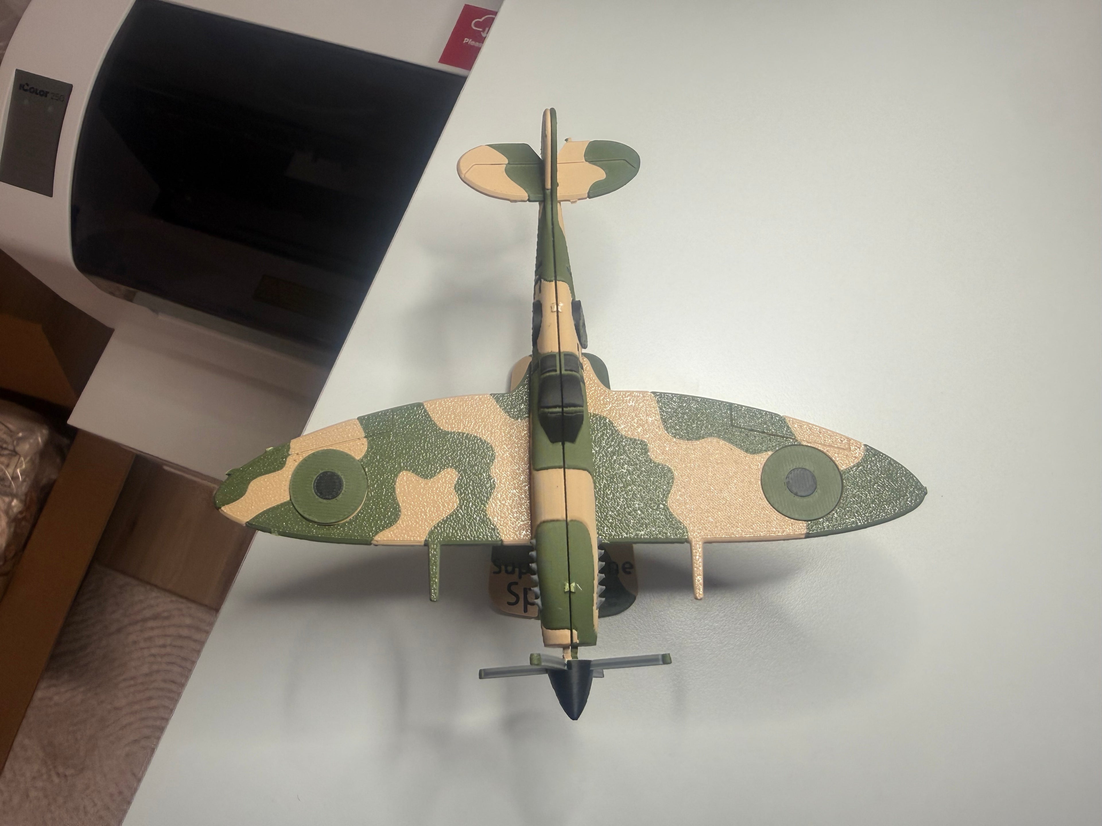 Spitfire WWII Fighter Plane Kit Card | 3D Printed Aircraft Model
