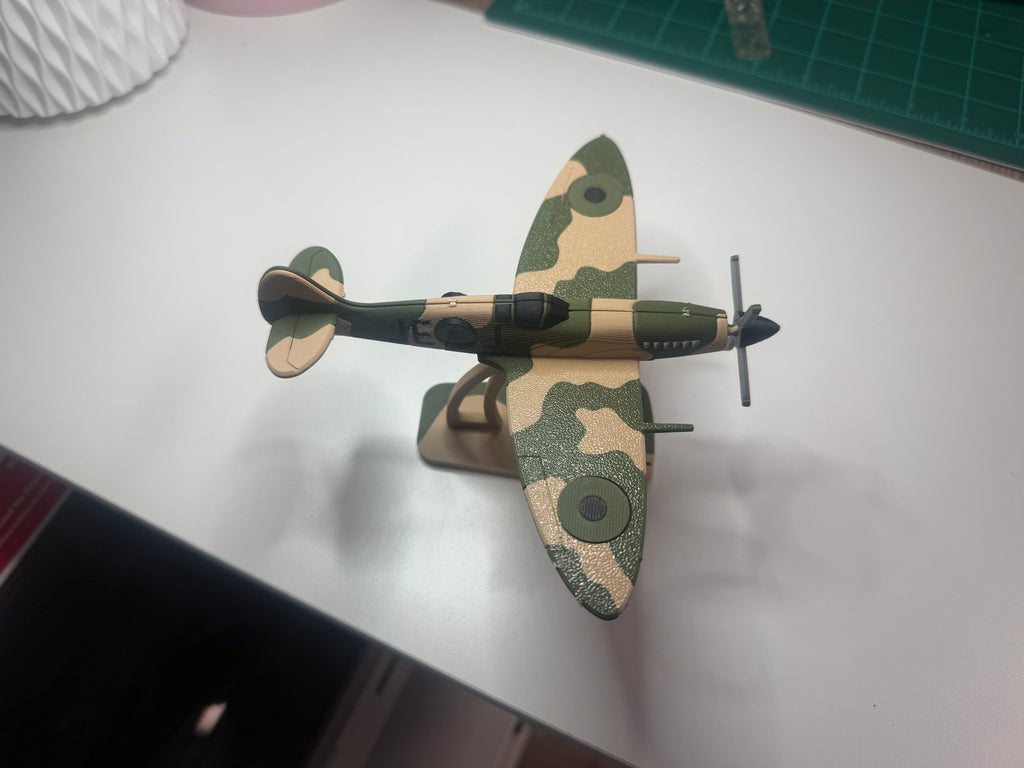 Spitfire WWII Fighter Plane Kit Card | 3D Printed Aircraft Model