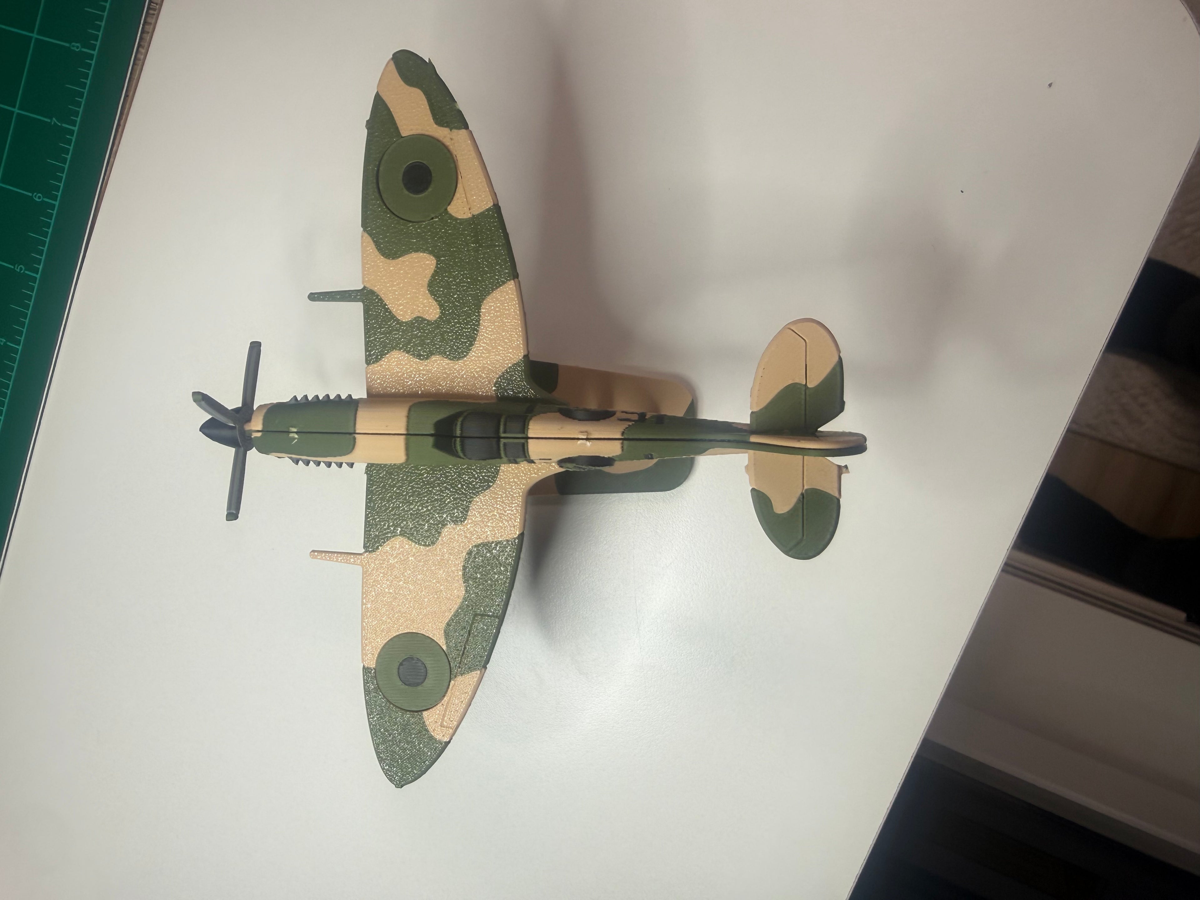 Spitfire WWII Fighter Plane Kit Card | 3D Printed Aircraft Model