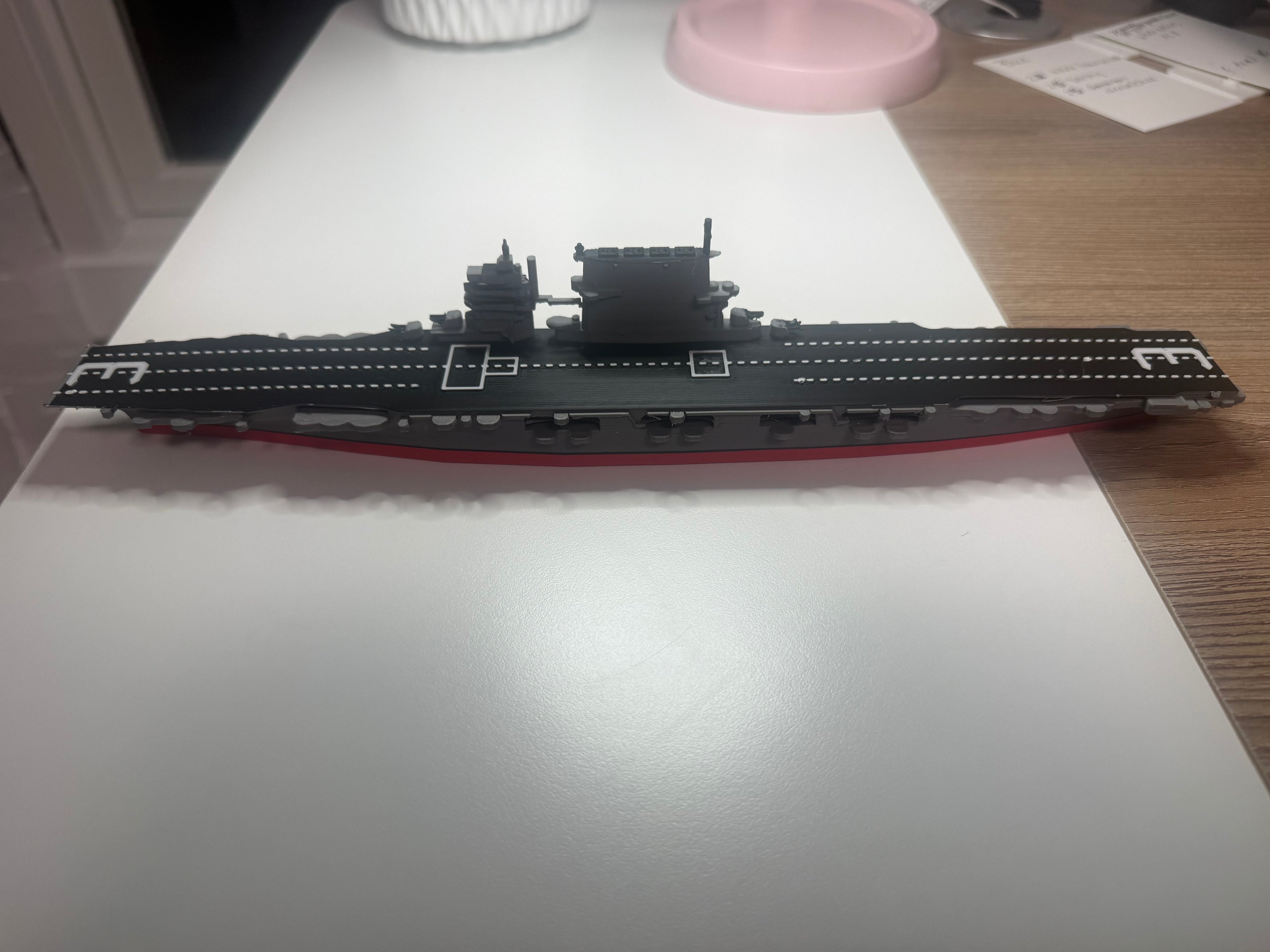 Saratoga Class Aircraft Carrier 3D Printed Display Model – Naval Warship Desk Decor