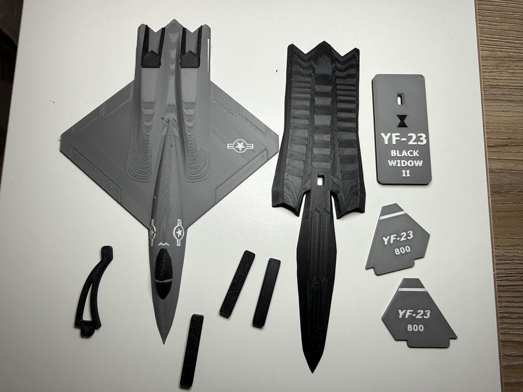 YF-23 Black Widow II 3D Printed Aircraft Display Model – Gray – Loose Piece – Desk Decor