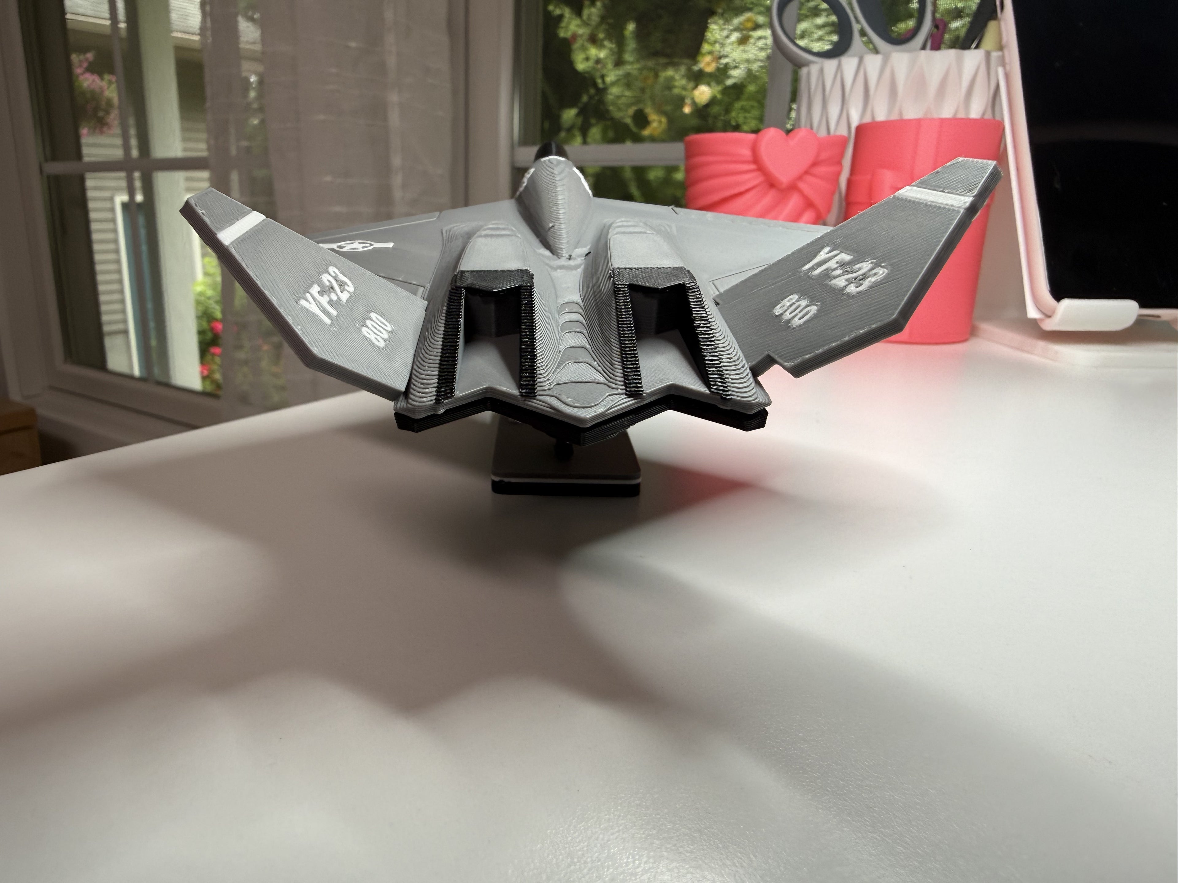 YF-23 Black Widow II 3D Printed Aircraft Display Model – Gray – Loose Piece – Desk Decor