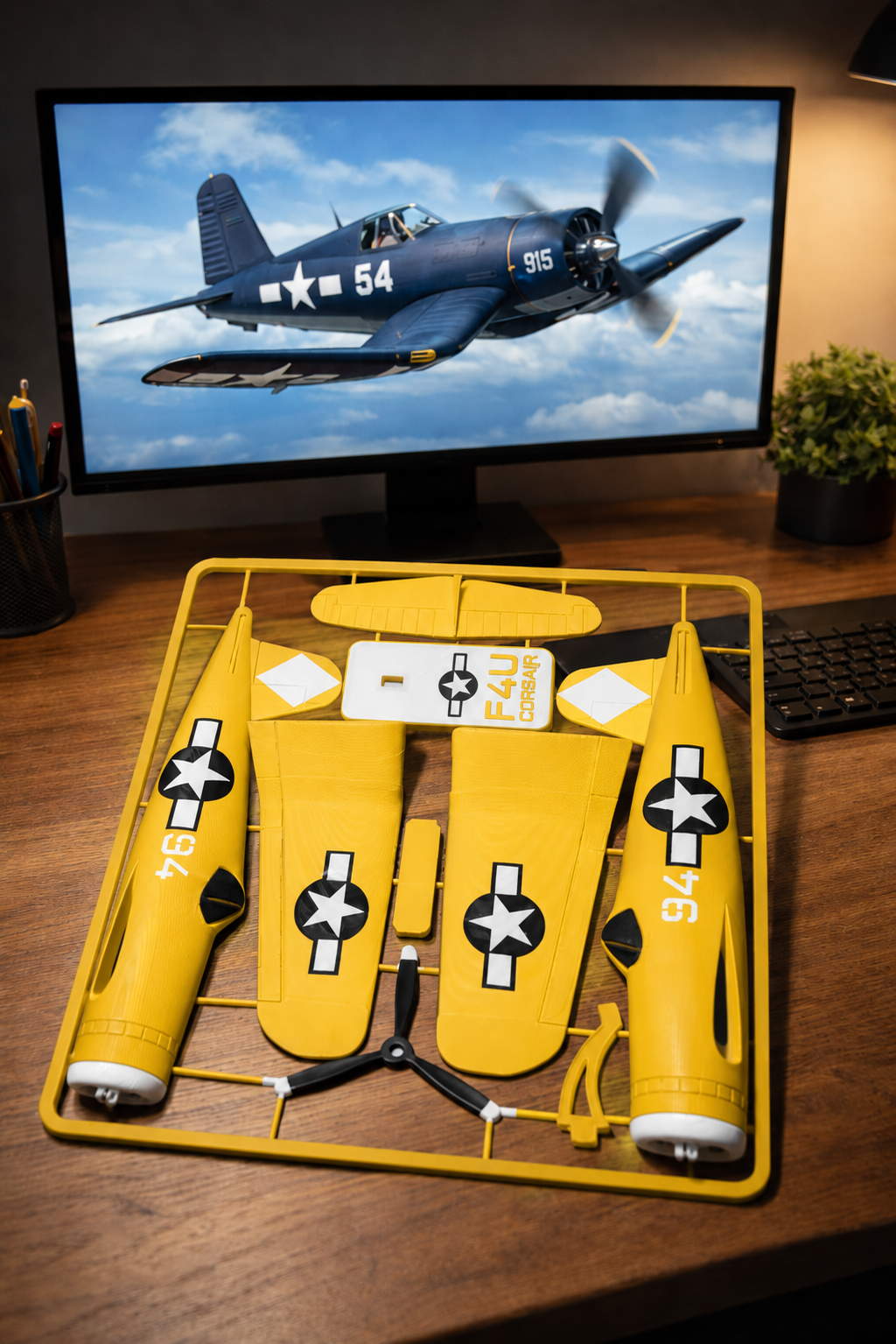F4U Corsair 3D Printed Aircraft Model Kit – WWII Fighter Plane Edition