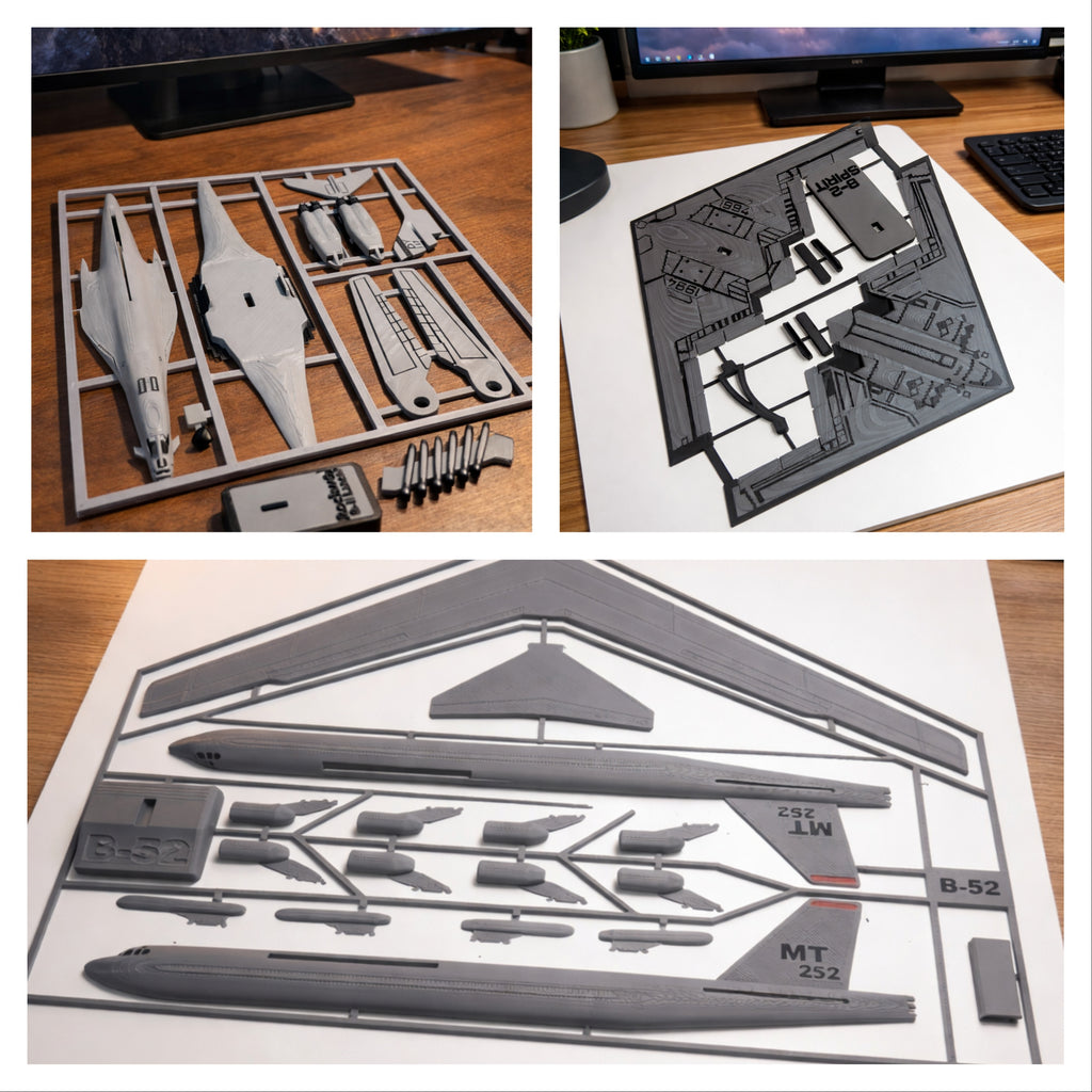Military Bomber Aircraft Bundle 3D Printed Model Kit Set – Strategic Bomber Collection