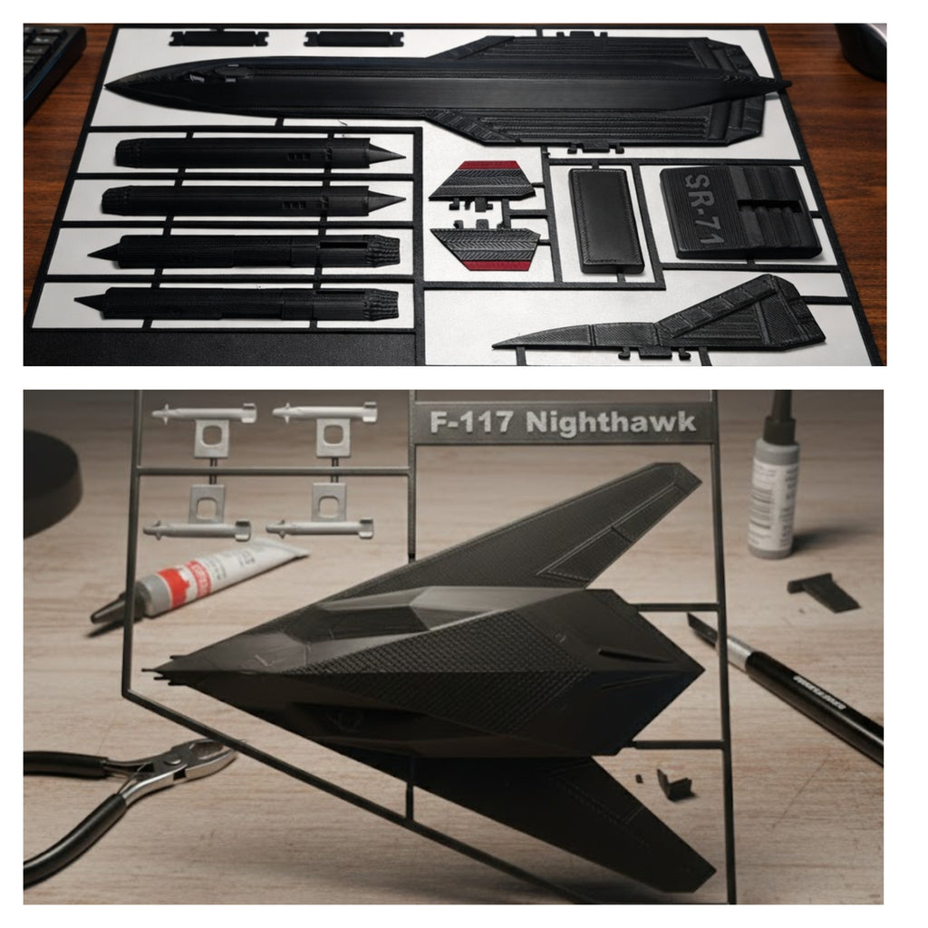 Iconic Aircraft Bundle 3D Printed Model Kit Collection – Concorde, F-117, SR-71, A-10 & F-4 Phantom