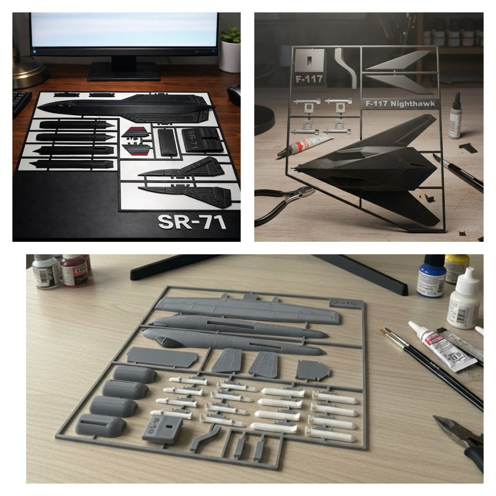 Iconic Aircraft Bundle 3D Printed Model Kit Collection – Concorde, F-117, SR-71, A-10 & F-4 Phantom