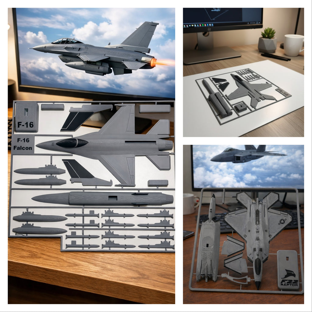 Modern Fighter Jet Bundle 3D Printed Aircraft Model Kit Set – Military Aviation Collection