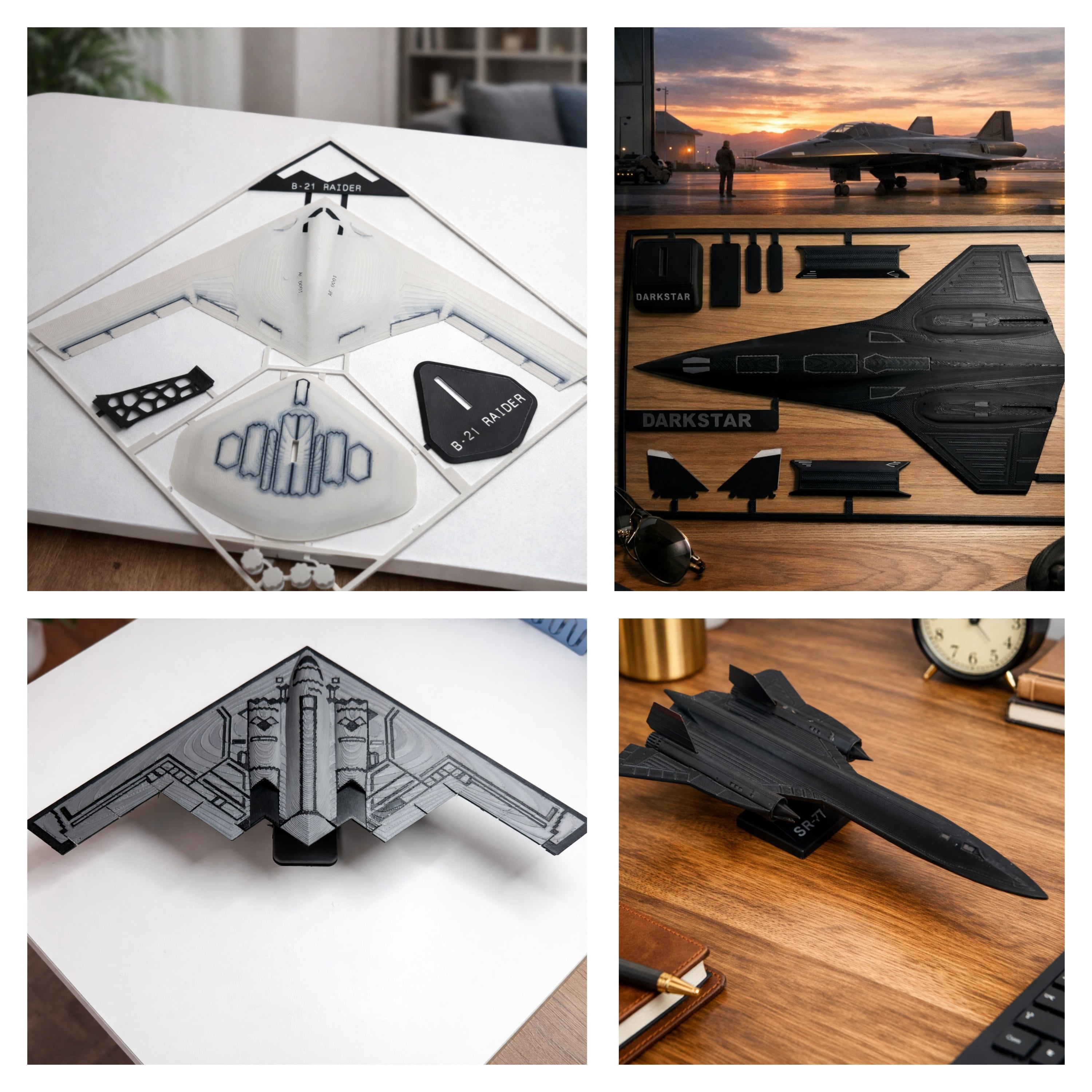 Choose Any 1, 2, 3, 4, or 5 Aircraft 3D Printed Model Kits – DIY Aviation Bundle