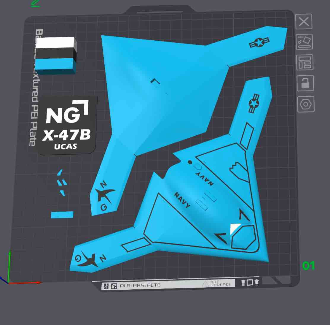 NG-X-47B UCAS 3D Printed Display Model – Stealth Drone Desk Decor Aircraft Stand