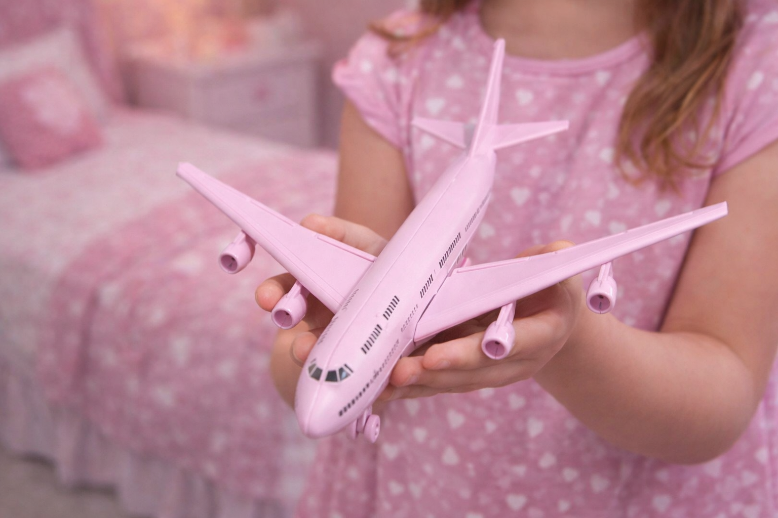 Pink Boeing 747 3D Printed Aircraft Model Kit – Cute Jumbo Jet Edition