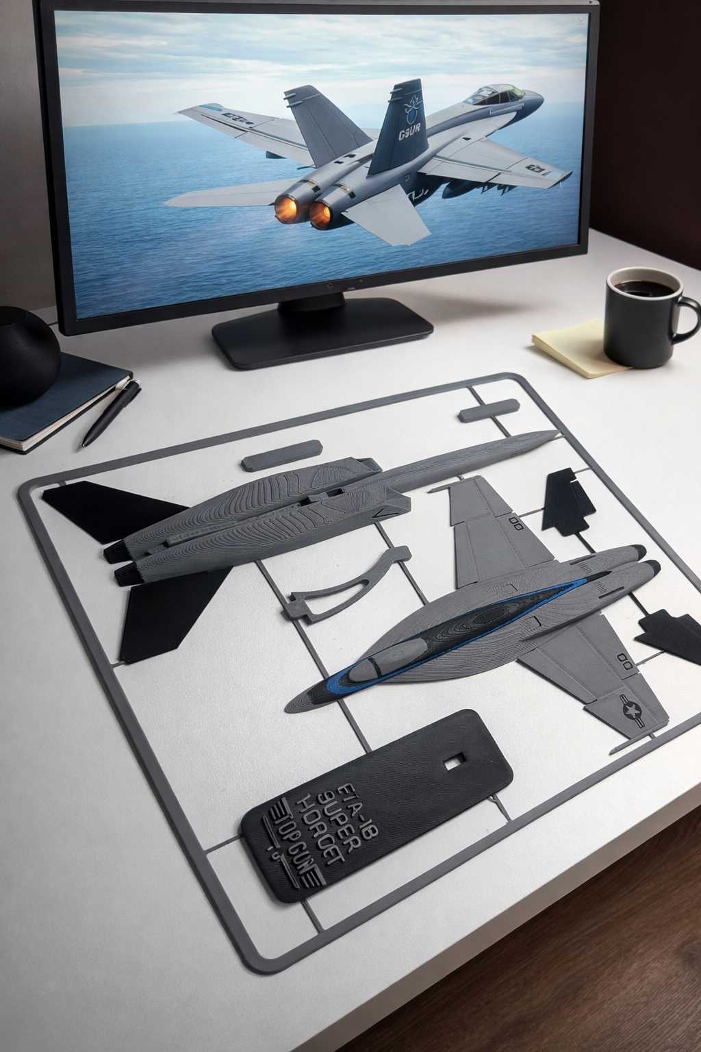 Top Gun F/A-18 Super Hornet 3D Printed Aircraft Model Kit – Maverick Inspired Jet Edition