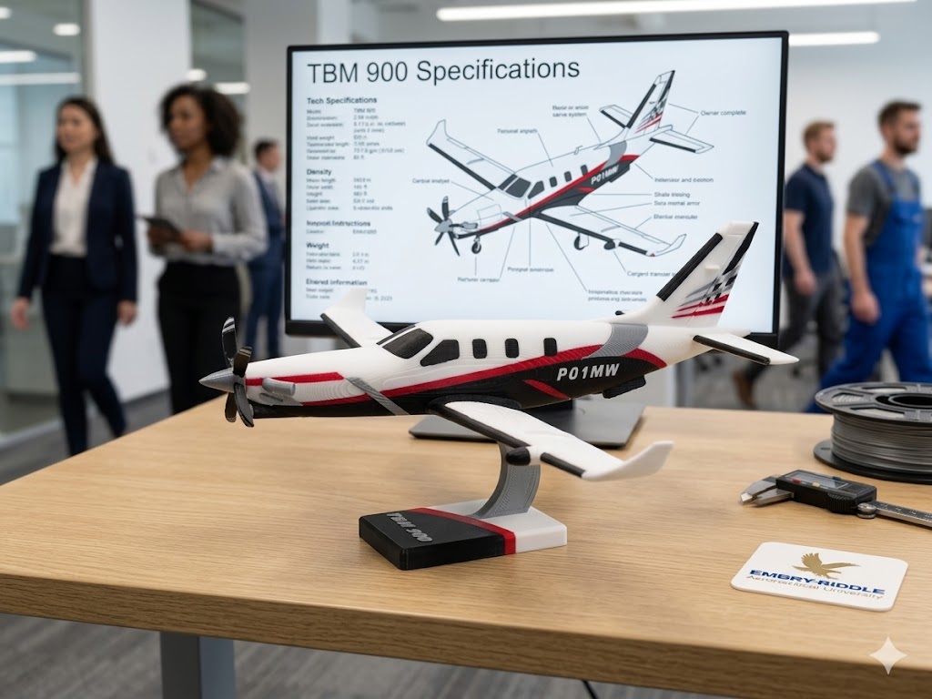 TBM 900 3D Printed Airplane Model Kit | Aviation Desk Decor