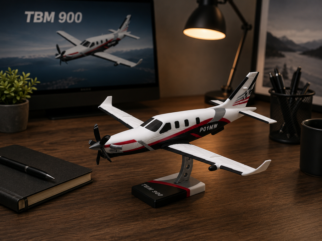 TBM 900 3D Printed Airplane Model Kit | Aviation Desk Decor