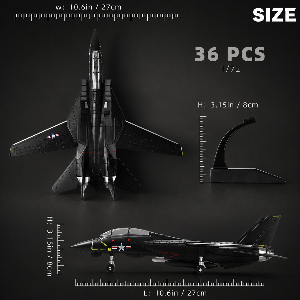 F-14 Tomcat 3D Quick Build Model Kit – 26 Piece Fighter Jet Aircraft Puzzle