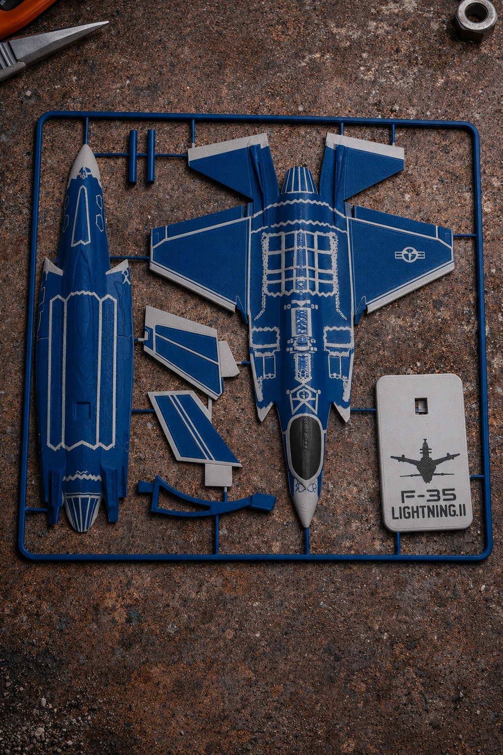 F-35 Lightning II Black 3D Printed Aircraft Model Kit – Stealth Fighter Edition